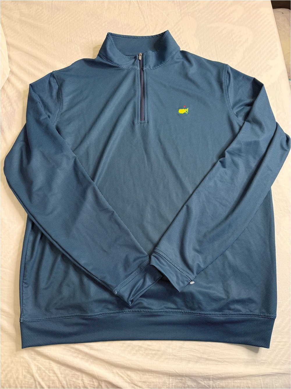 Men's Blue Quarter-Zip Performance Pullover - Logo Detail